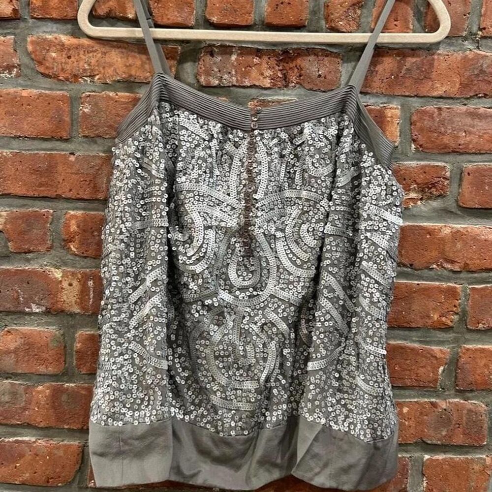 Early 2000s BCBG 100% Silk Sequined Tank Top